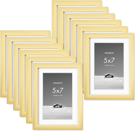 5x7 Picture Frame Set - High Definition Plexiglass, 12 Pack