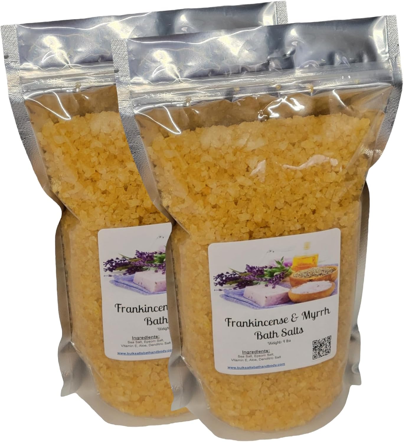 Bath Salts with Frankincense & Myrrh Scent for Relaxation