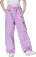 Parachute Pants for Girls Y2K Cargo Trousers - Baggy Joggers