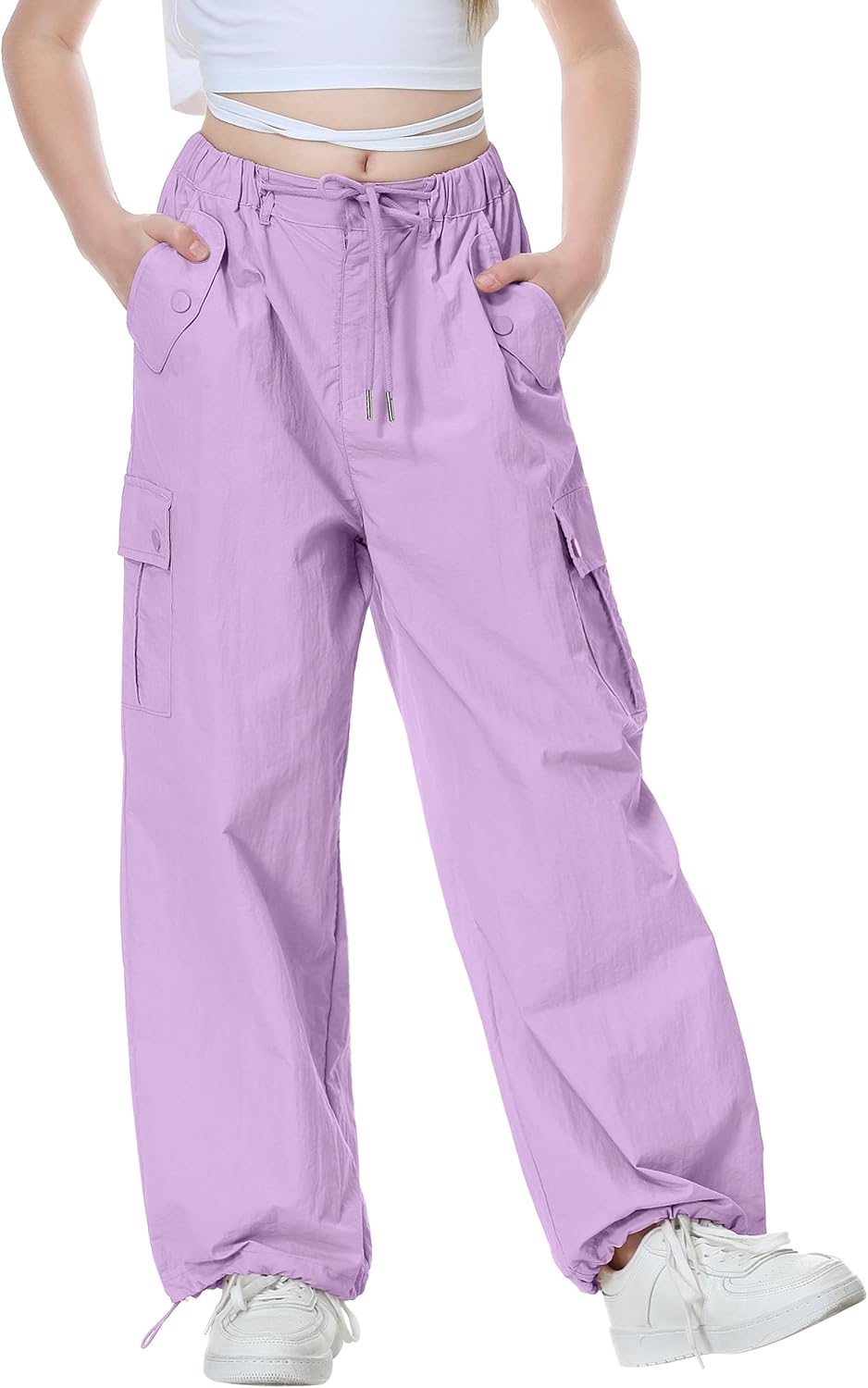 Rolanko Parachute Pants for Girls Y2K Cargo Trousers Review
