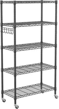 Homdox 5 Tier Metal Storage Shelves with Wheels - Compact Heavy Duty