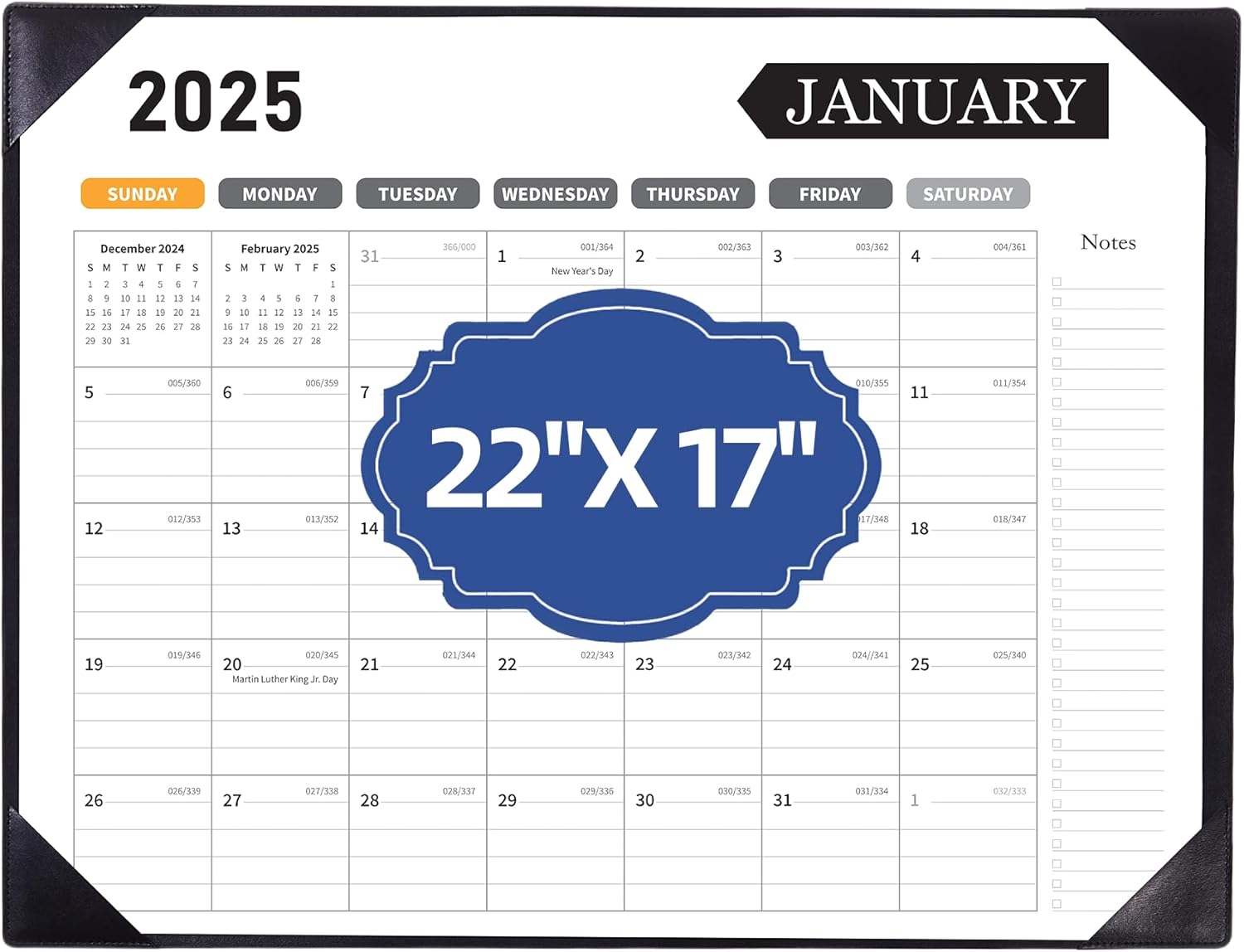 2025 Large Desk Calendar + Protecting Pad