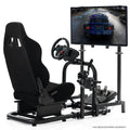 Anman Racing Simulator Cockpit with Monitor Stand - Stable, Adjustable