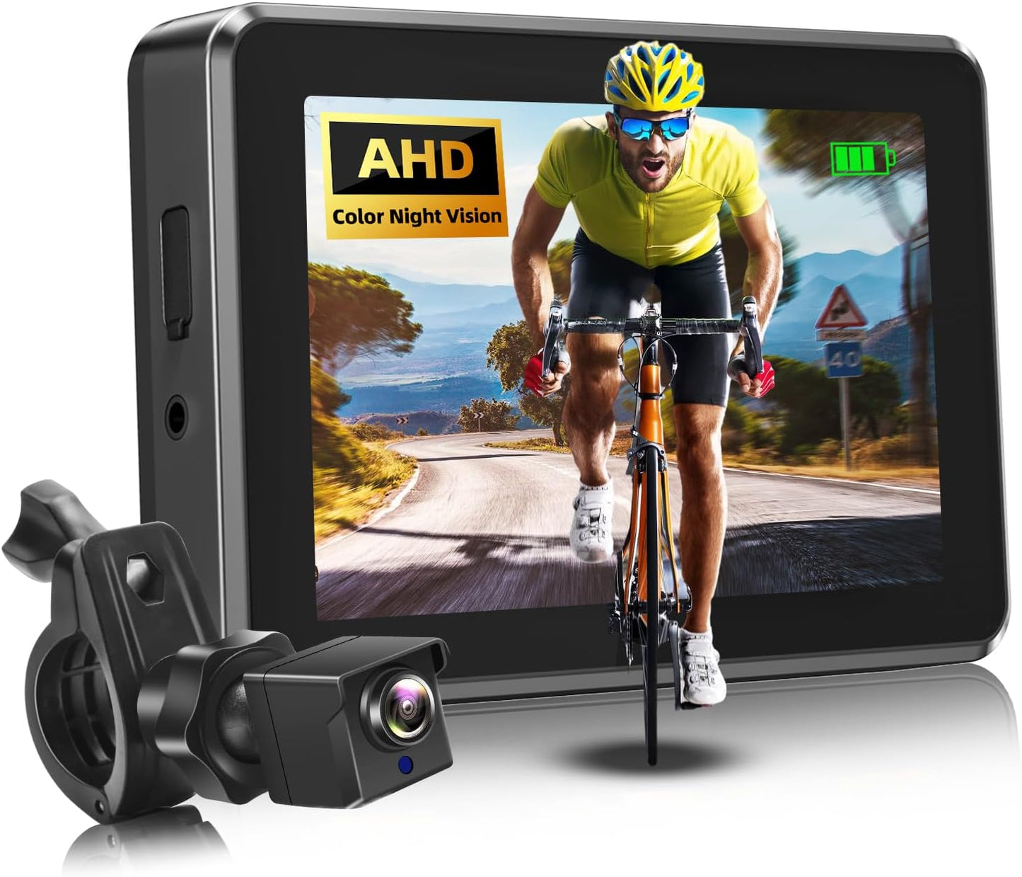 Bicycle Rear View Camera with 4.3ft HD Monitor for Safety