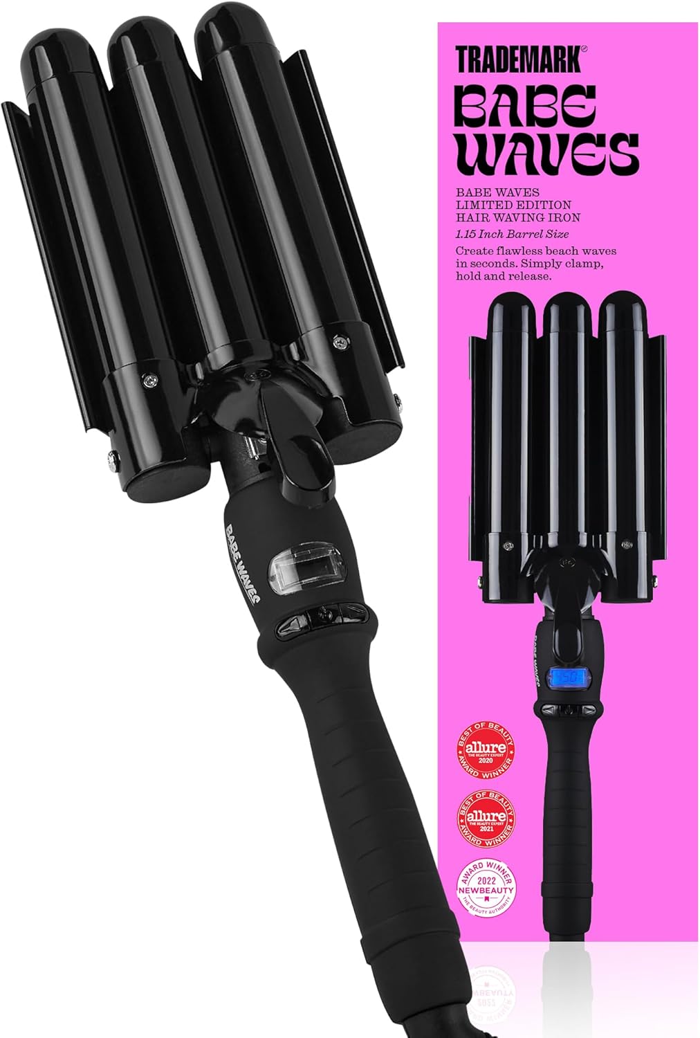Three Barrel Hair Waver for Effortless Beach Waves - Black
