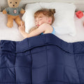 Weighted Blanket 7 Pounds Navy Cooling Lap Throw - Travel Comfort