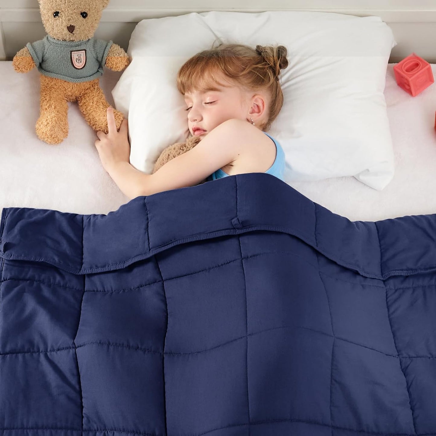 Navy Weighted Blanket for Comfort and Cooling Sleep Experience