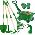 Duckura Kids Gardening Tools Set 7pcs Wheelbarrow Set - Toddler Yard