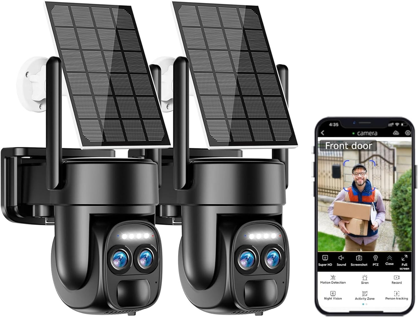 Uniter 4K Solar Security Cameras Wireless Outdoor with Night Vision