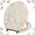Round Toilet Seat Natural Wood Marble Look - Easy Install