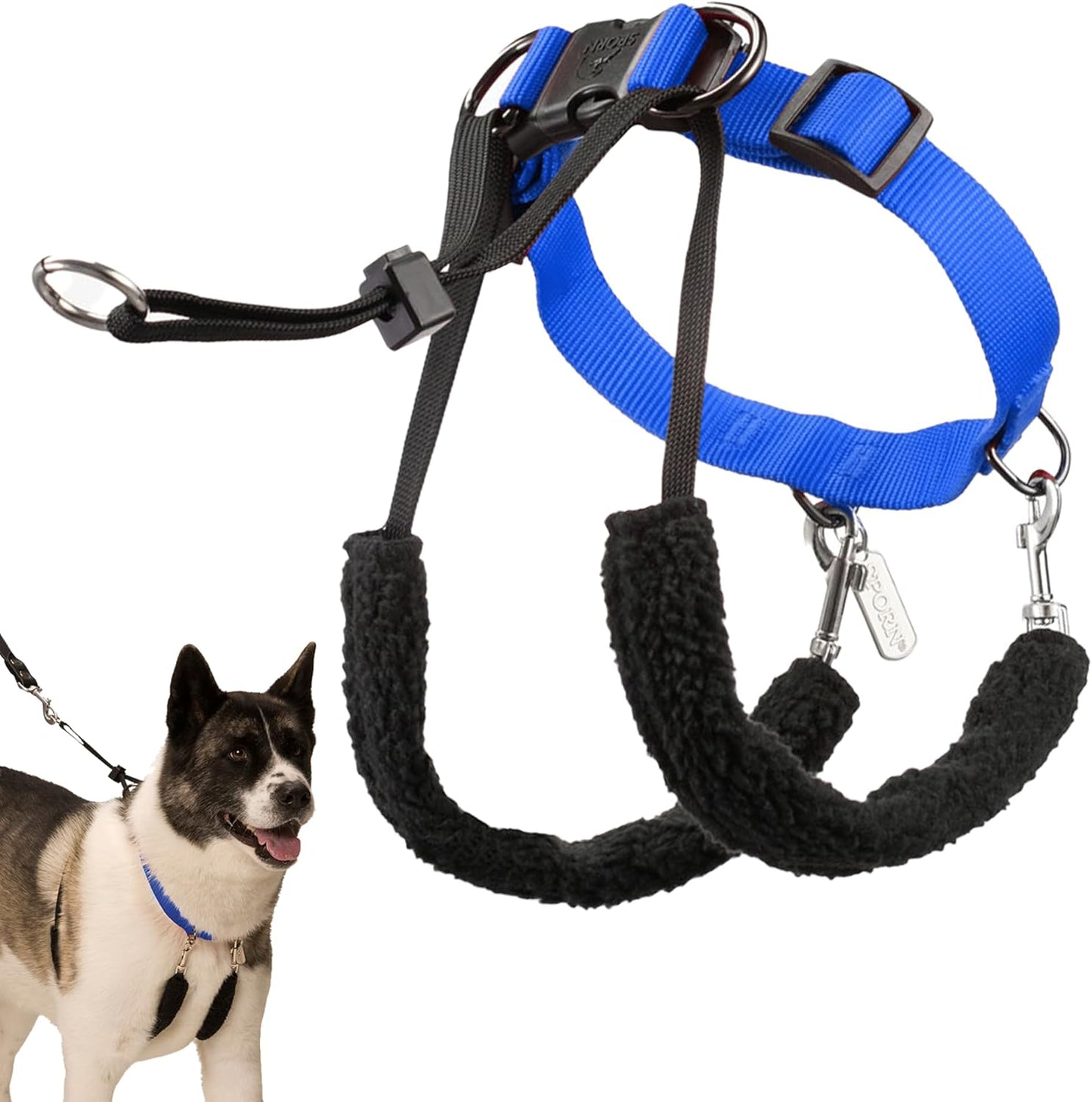 No Pull Dog Harness for Medium Dogs with Blue Padded Sleeves