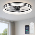 20 Ceiling Fan with Light Low Profile Flush Mount - Quiet DC Motor