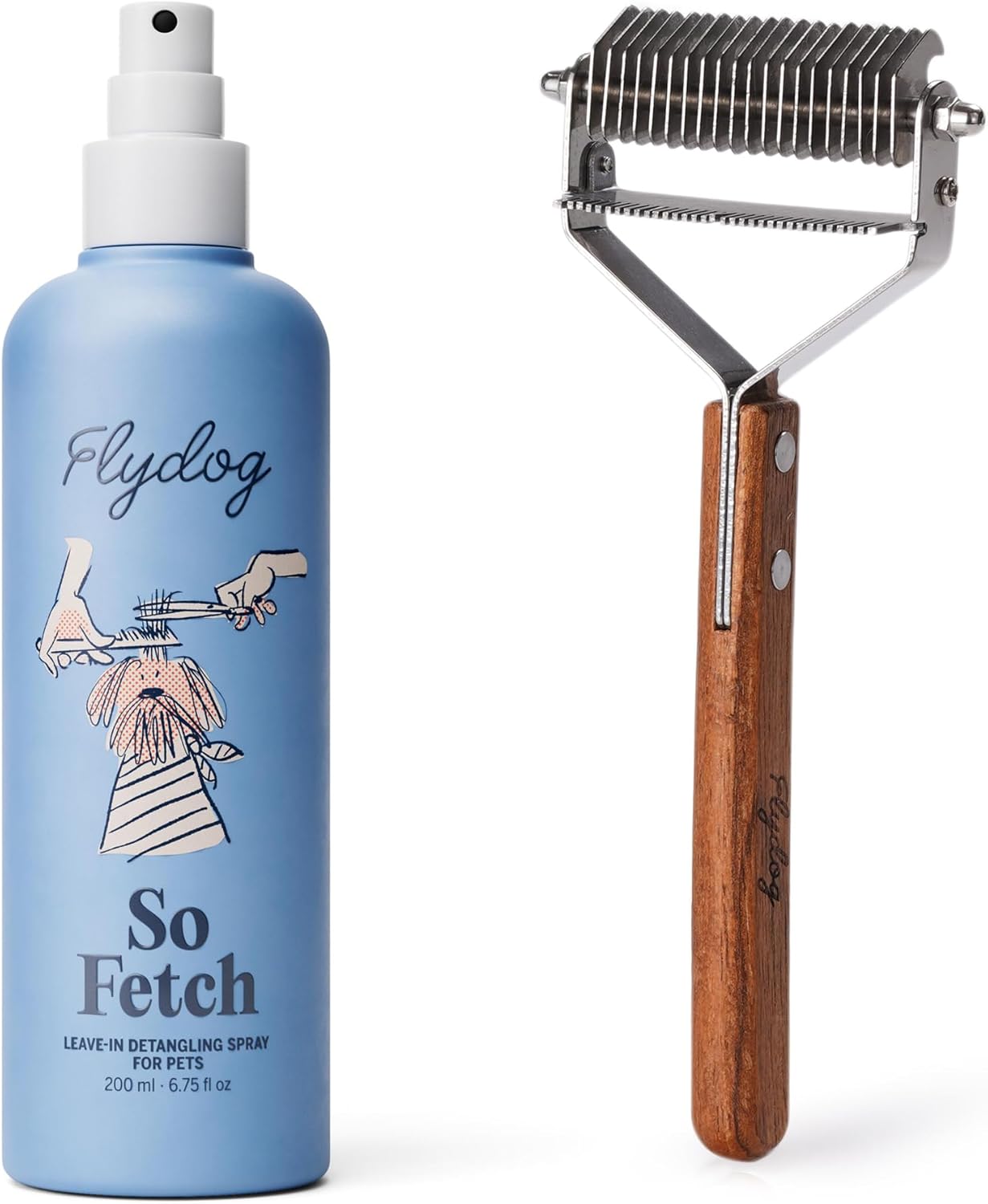 FlyDog Detangler Combo for Dogs & Cats - Ultimate Grooming Kit