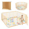 Wooden Baby Playpen with Door 8-Panel - Changeable, Expandable Play