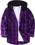 ZITY Men's Flannel Hoodie Shirt - Comfortable Layering Plaid Jacket