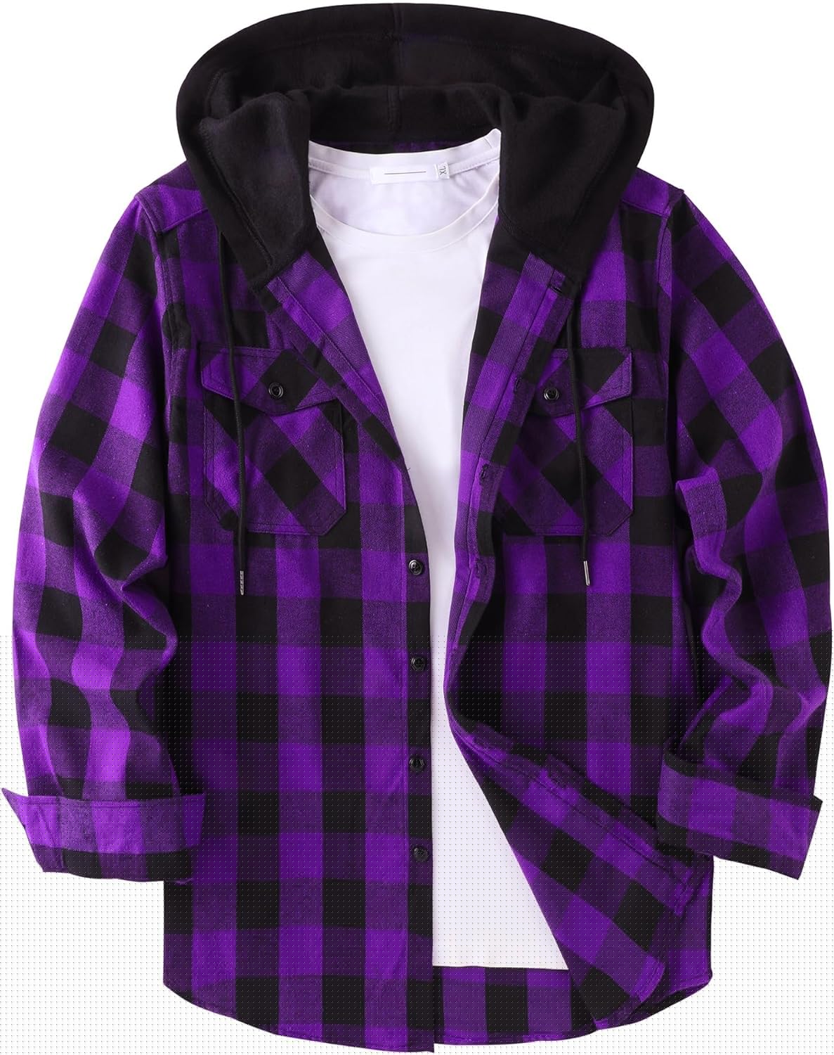 ZITY Men's Flannel Hoodie Shirt for Stylish Casual Wear