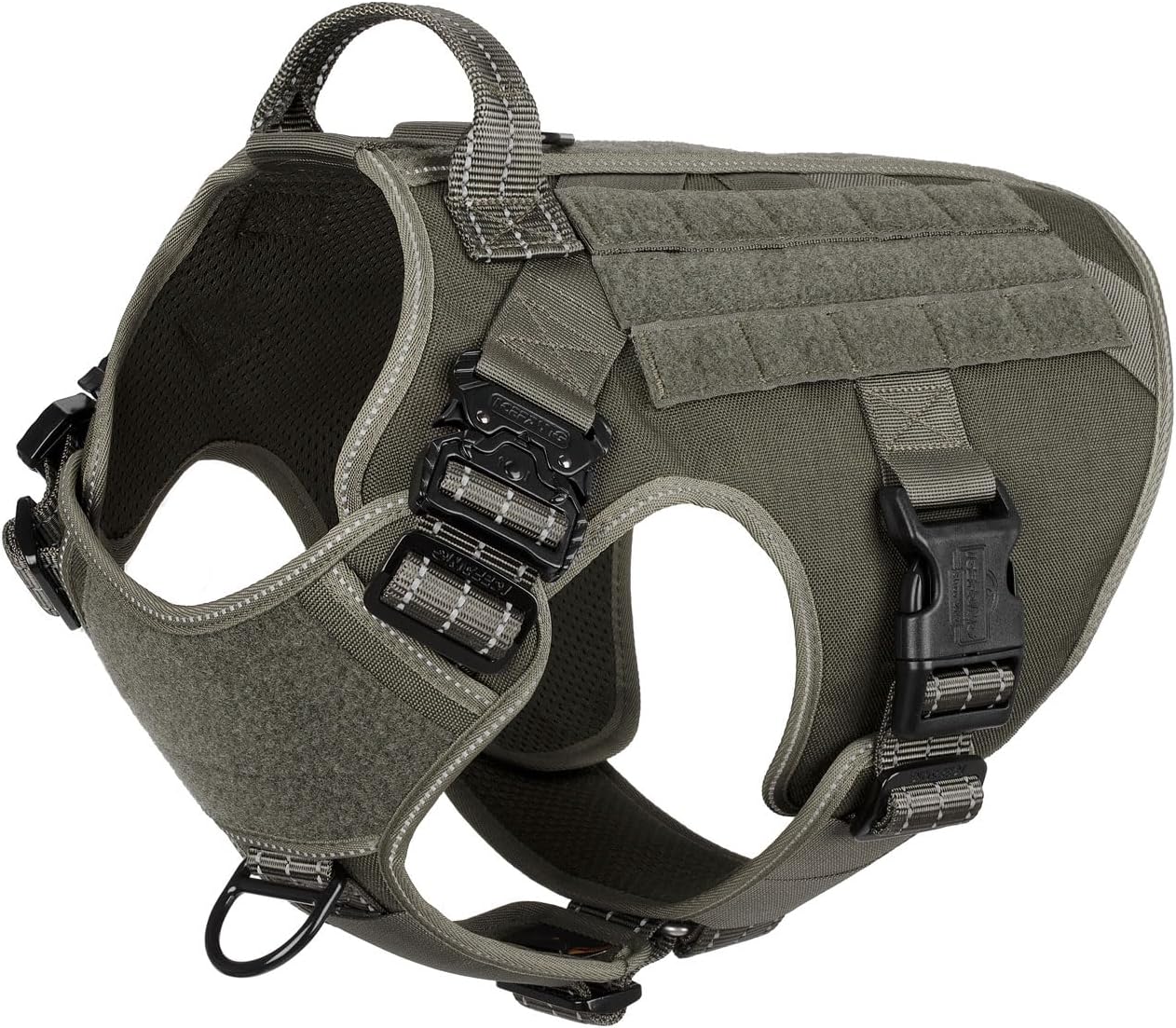 ICEFANG Tactical Dog Harness for X-Large Dogs with MOLLE Vest