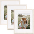 16x20 Picture Frame with Mat for 11x14 - Rustic White Wood Grain (3