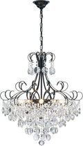 Crystal Chandelier K9 Crystal Lighting 10 E12 Bulbs - Black