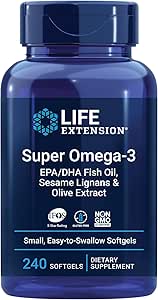 Life Extension Super Omega-3 Plus EPA/DHA Fish Oil for Heart Health