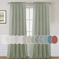 Linen Curtains Semi Sheer Panels 52 in x 108 in - Natural Light