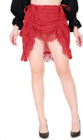 Steampunk Victorian High-Low Show Girl Skirt - Adjustable Ruffle Look
