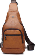 Genuine Leather Sling Bag for Men - Vintage Crossbody Chest Pack
