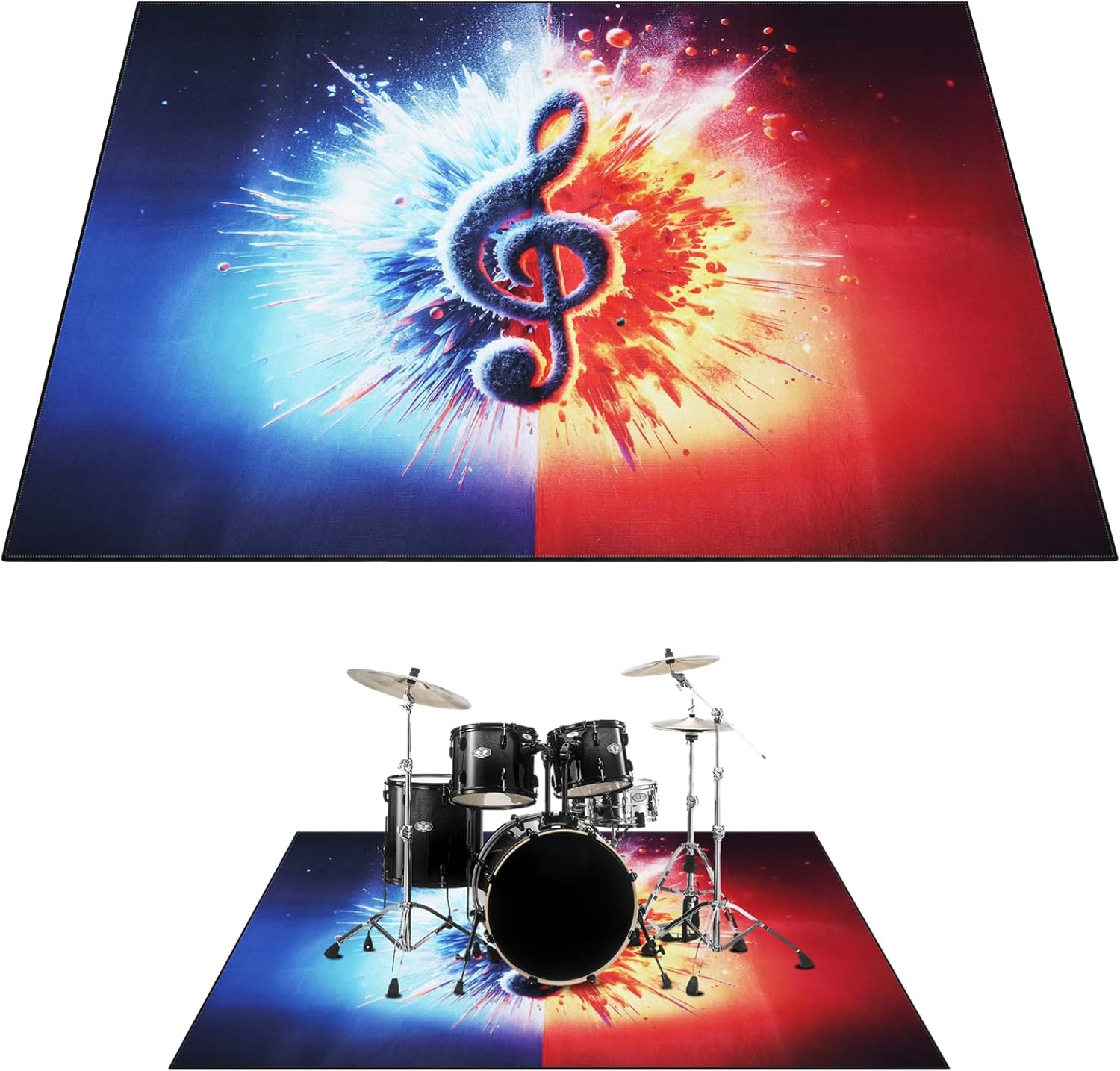 Drum Rug 6 x 5 Ft Mat with Non-Slip Grip for Musicians