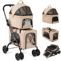 Double Dog Stroller for 2 Dogs - Detachable Carriers, Smooth Ride