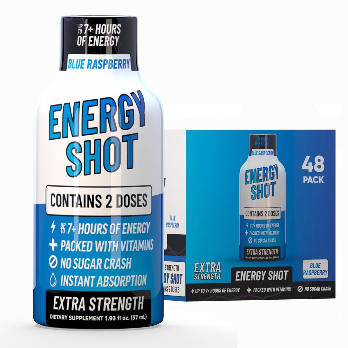 Blue Raspberry Extra Strength Energy Shot for Ultimate Focus