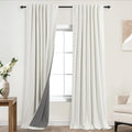 KOUFALL 105 in Linen Blackout Curtains 2 Panels - Total 104 in Wide