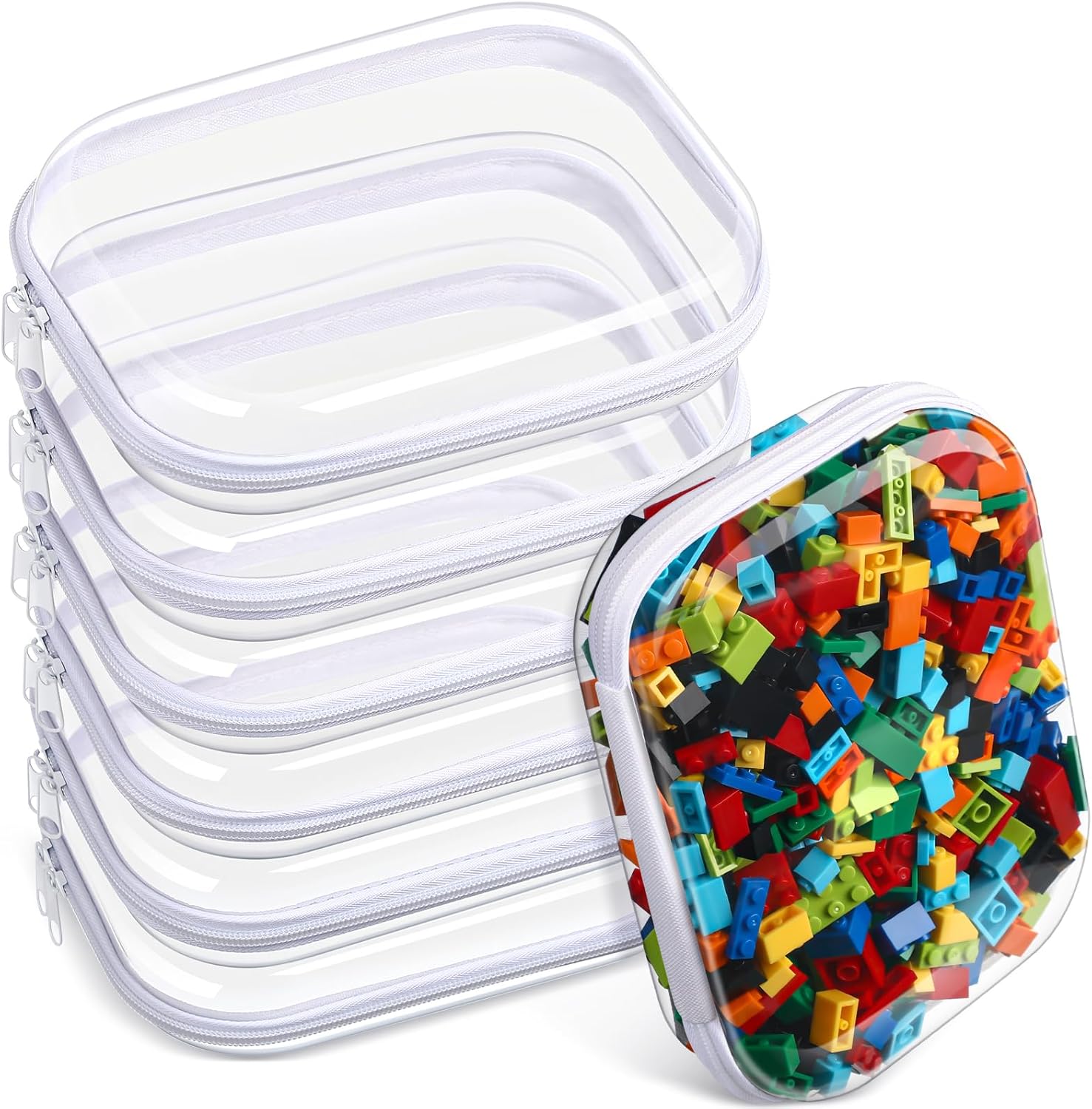 Sanwuta Clear Hard Zipper Case Pencil Pouches for Organizing