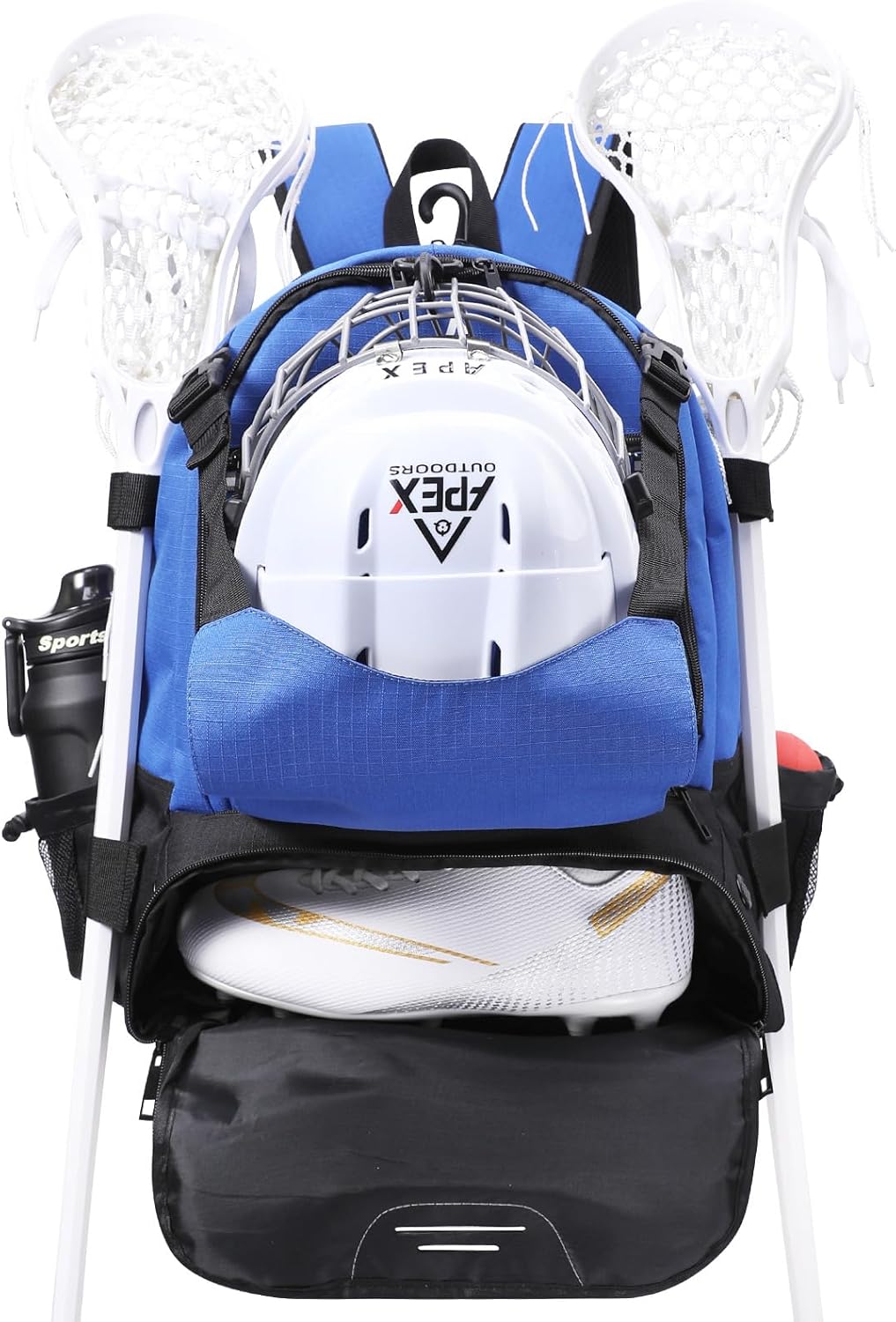Large Lacrosse Bag with Two Stick Holders and Shoe Compartment