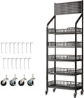 5 Tier Retail Candy Display Rack Metal Storage Shelf with Wheels