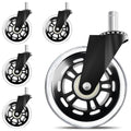 Smooth&Quiet 3 Rubber Chair Casters, Universal Fit, Set of 5