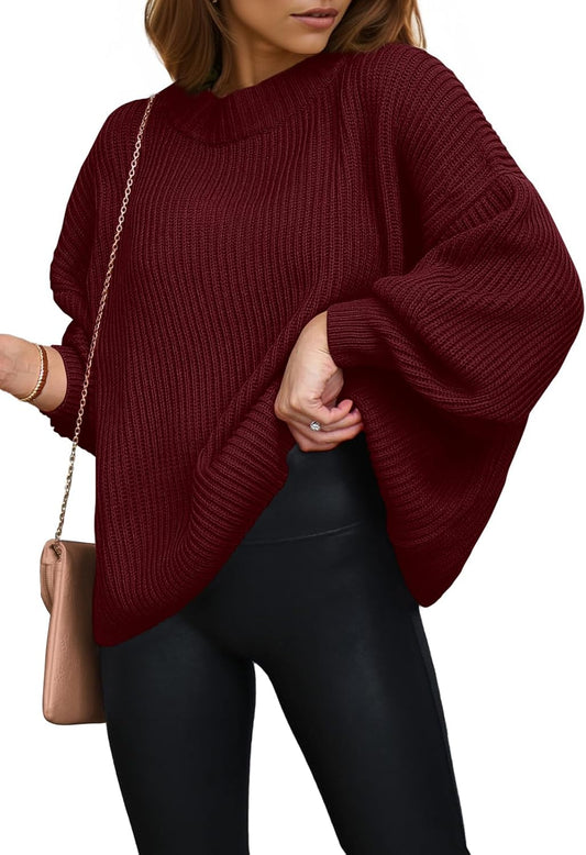 PRETTYGARDEN Oversized Chunky Knitted Pullover Sweater for Women