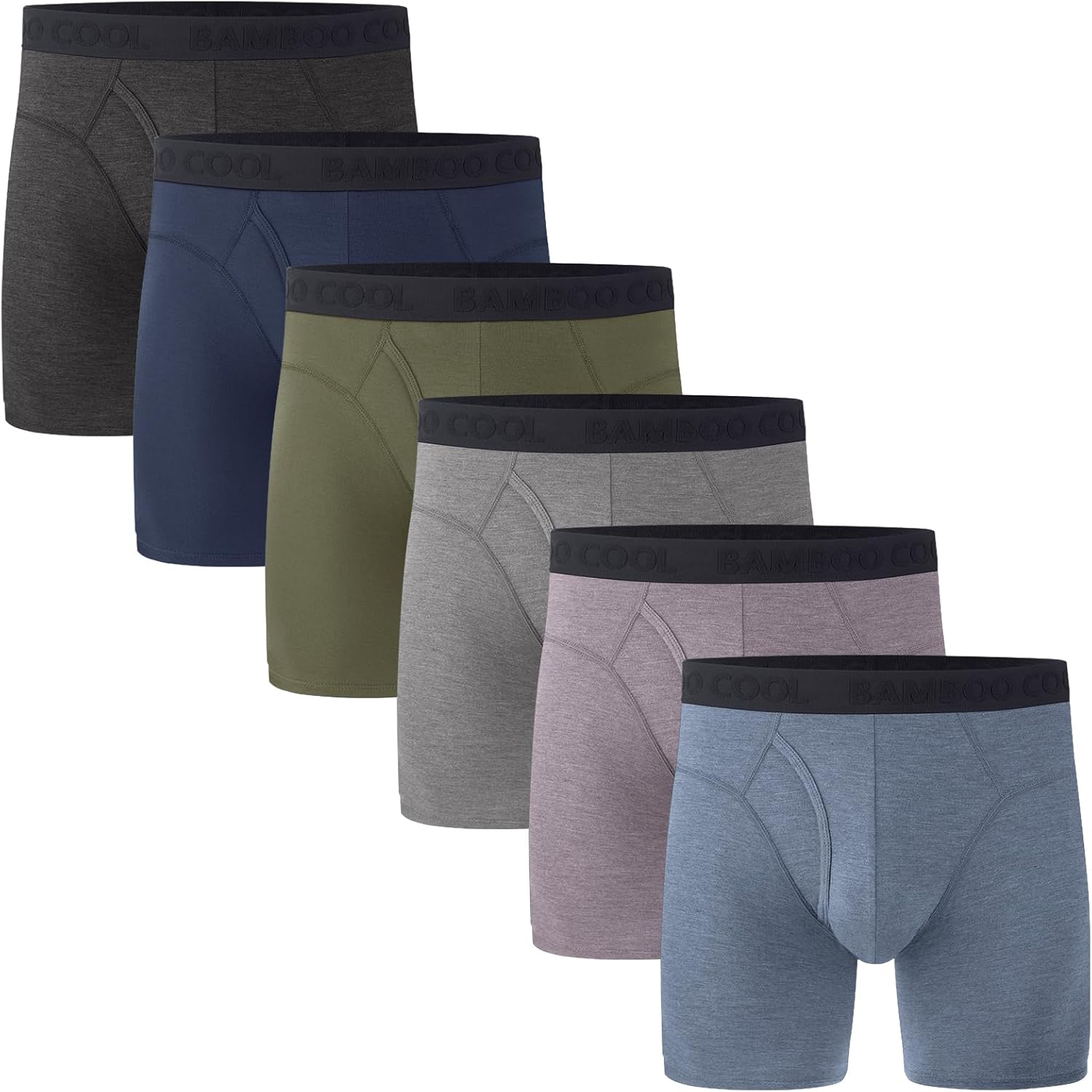 Bamboo Cool Men's Underwear Boxer Briefs with Open Fly Comfort