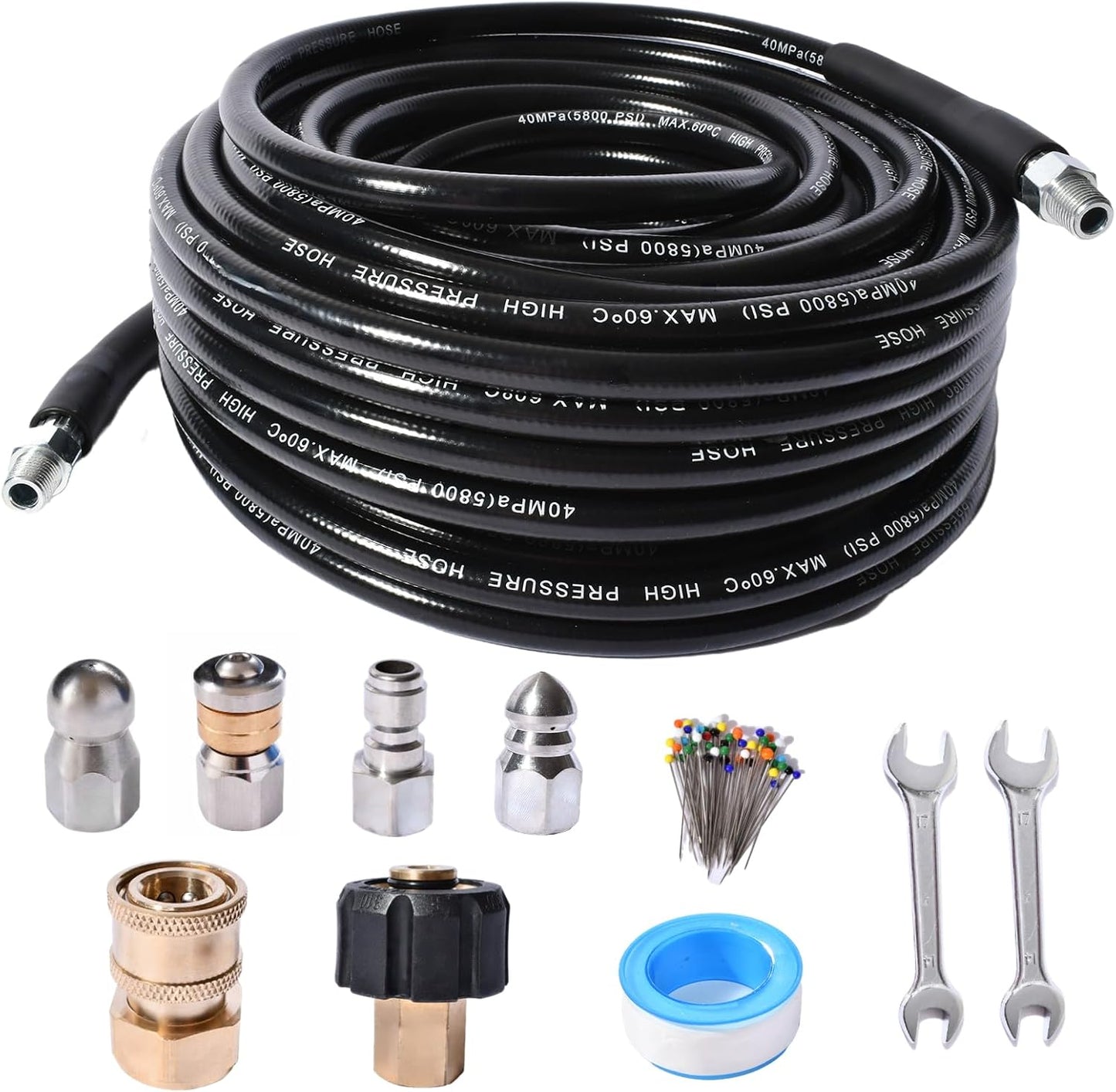 Sewer Jetter Kit for Pressure Washer 4000 PSI Drain Cleaner