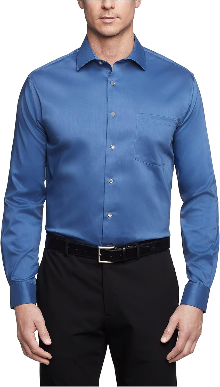 Van Heusen Mens Dress Shirt Regular Fit Ultra Wrinkle Free Comfort