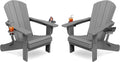 Folding Adirondack Chair Set of 2 - Oversized HDPE Patio Chairs