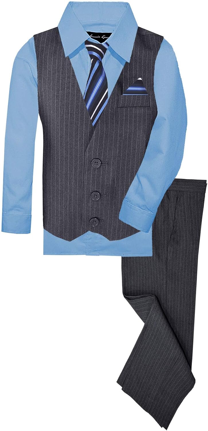 Pinstripe Boys Formal Dresswear Vest Set for Stylish Occasions