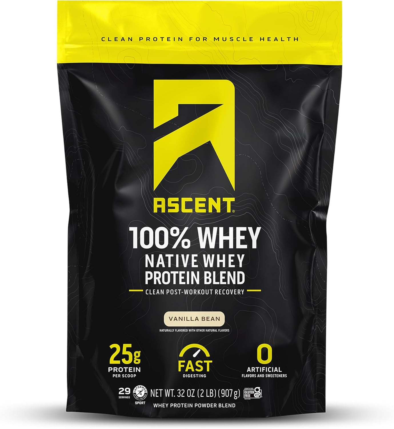 Ascent 100% Whey Protein Powder for Post Workout Recovery