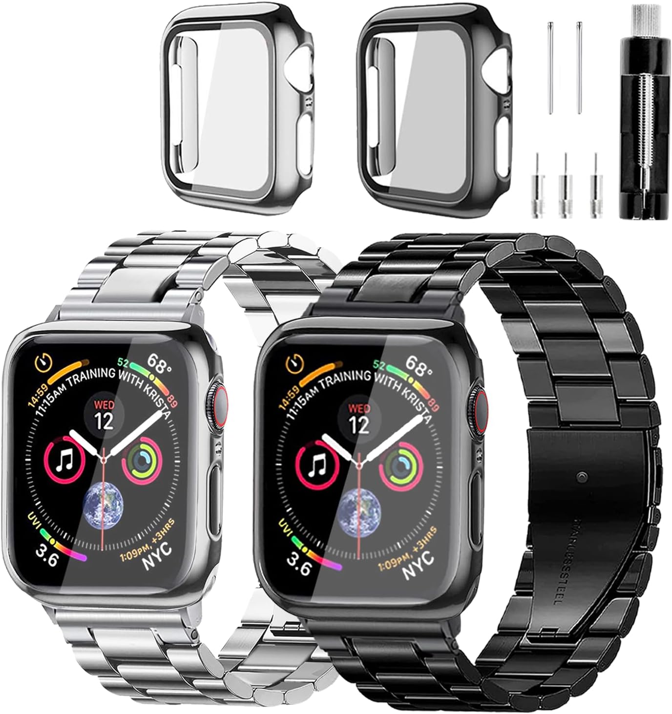 Stylish Stainless Steel Apple Watch Band Case