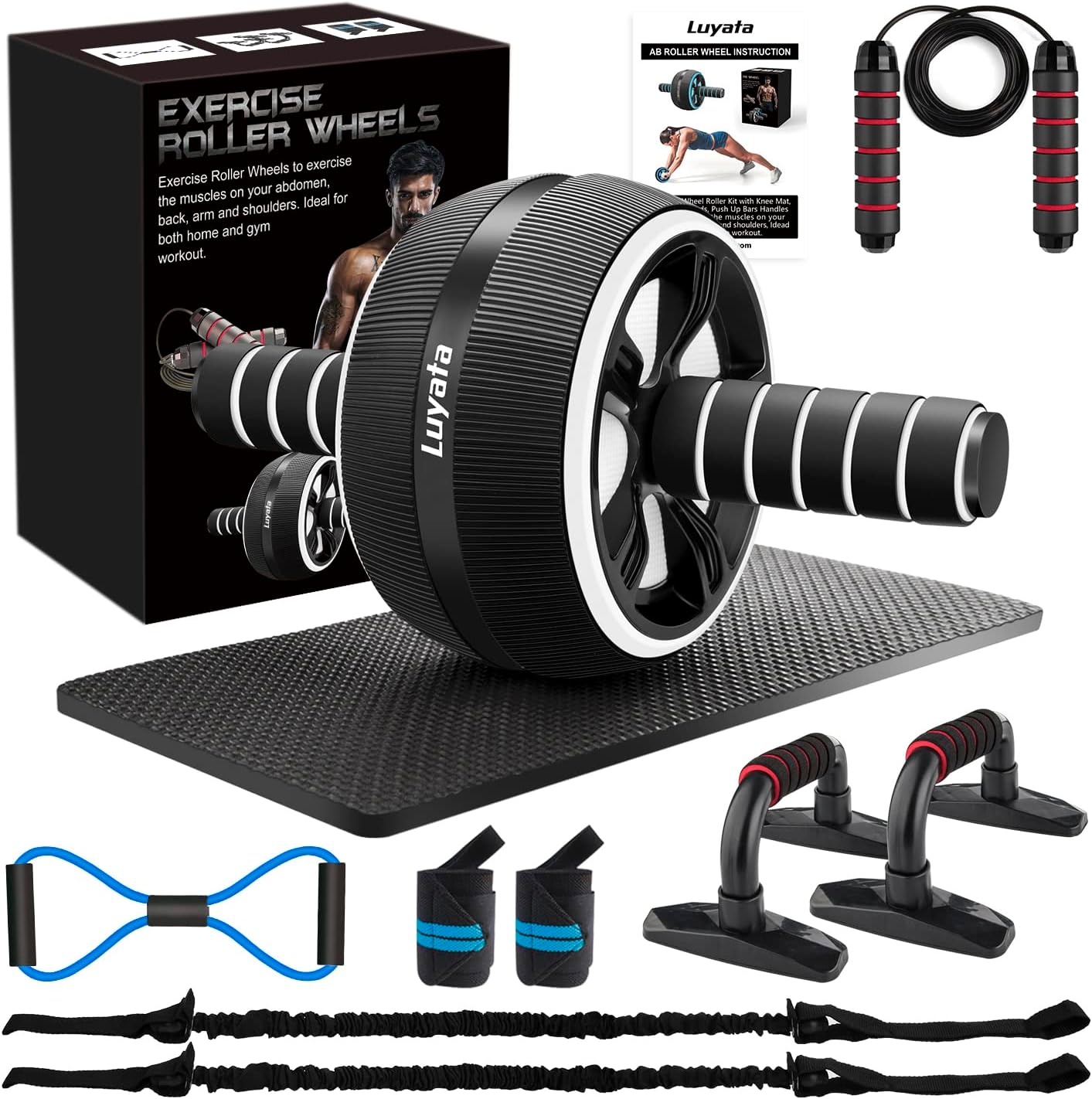 Luyata 10-In-1 Ab Roller Kit - Ultimate Core Strength & Toning