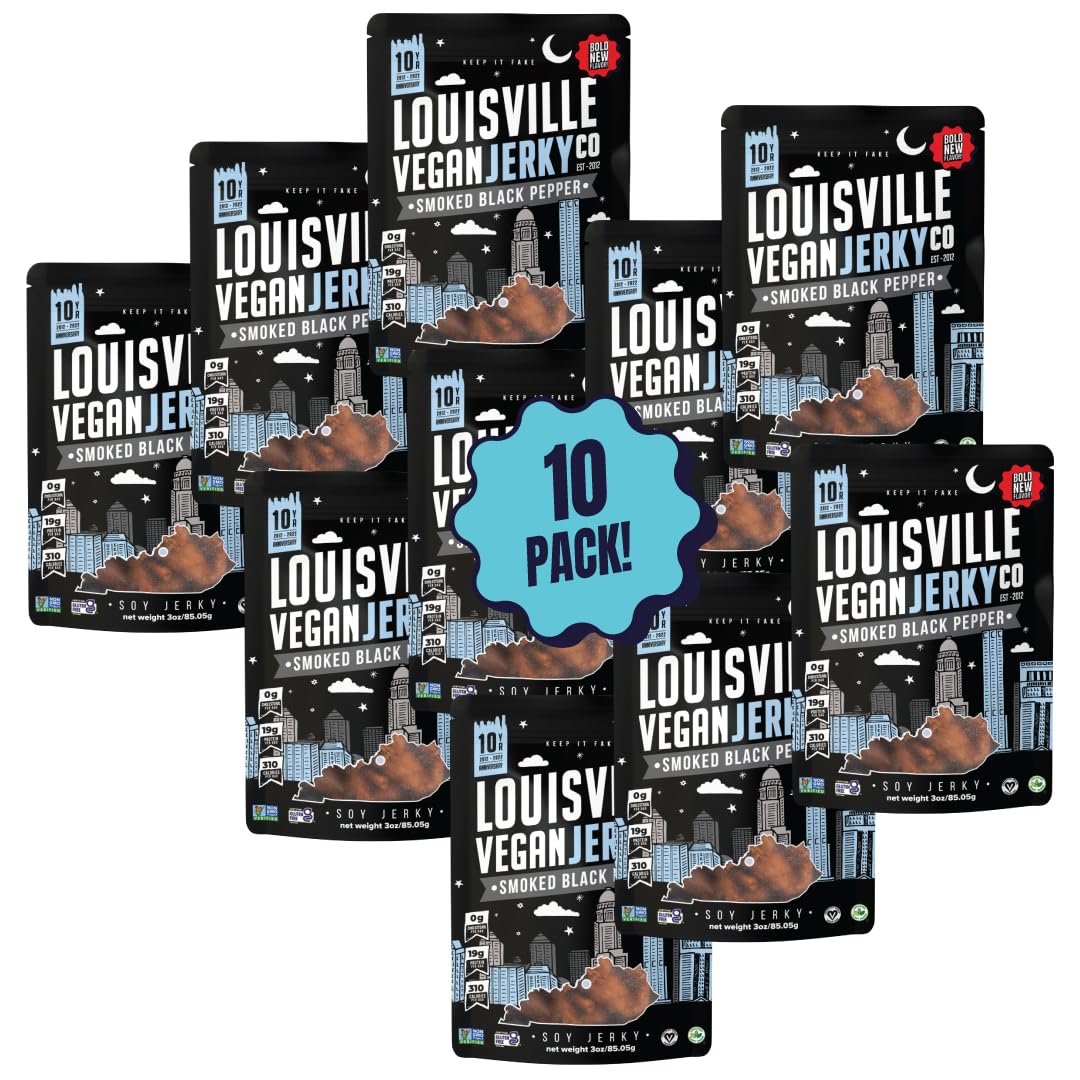 Smoked Black Pepper Vegan Jerky - High Protein Snack Option