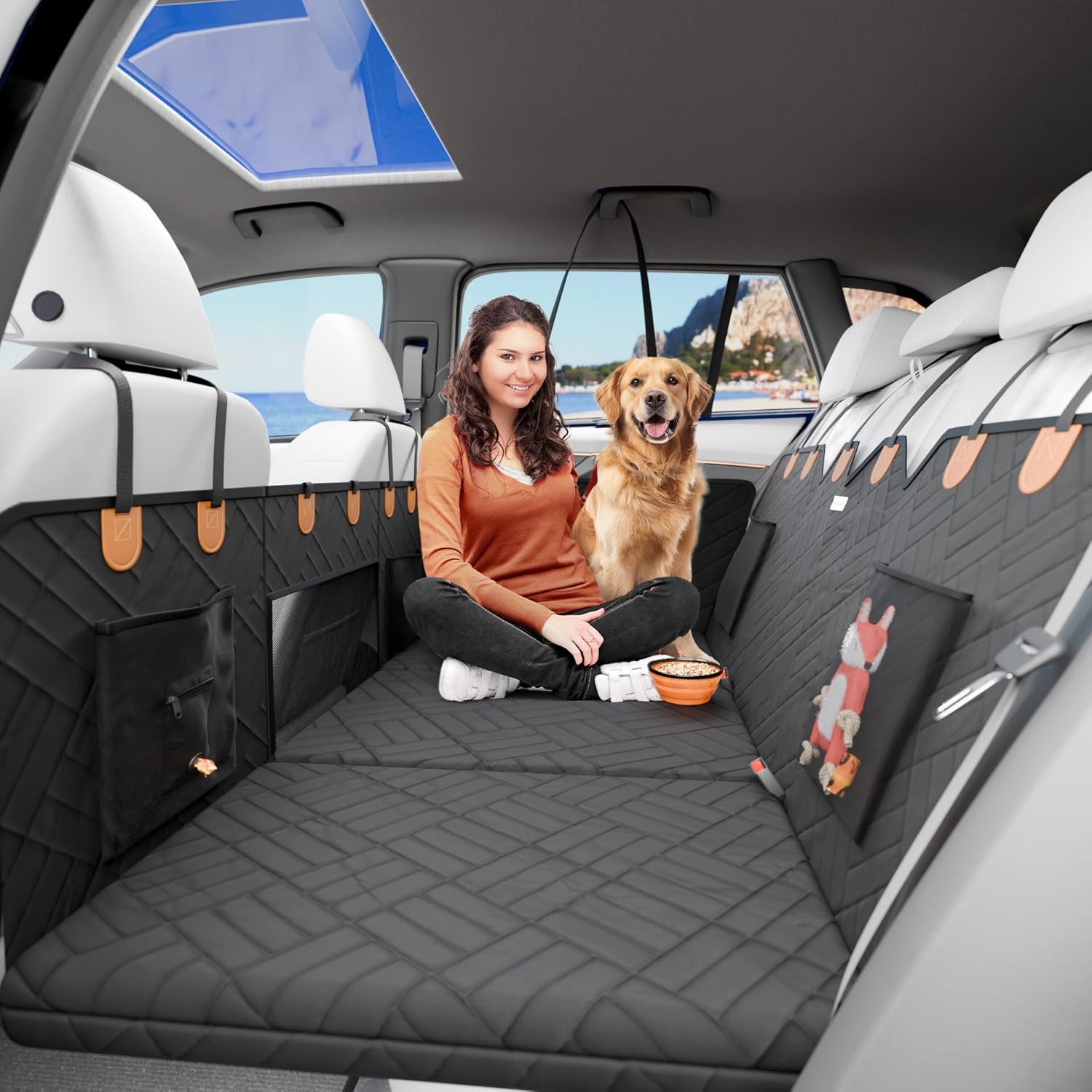 Back Seat Extender for Dogs - Sturdy Dog Hammock for Car