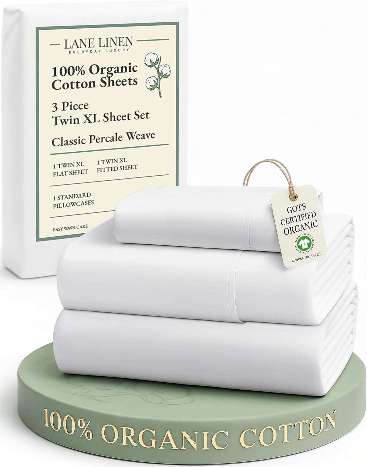 Organic Cotton White Twin XL Sheets Set for Luxurious Comfort