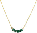 Birthstone Bar Necklace for Women - 14k Gold Fill Emerald Accent