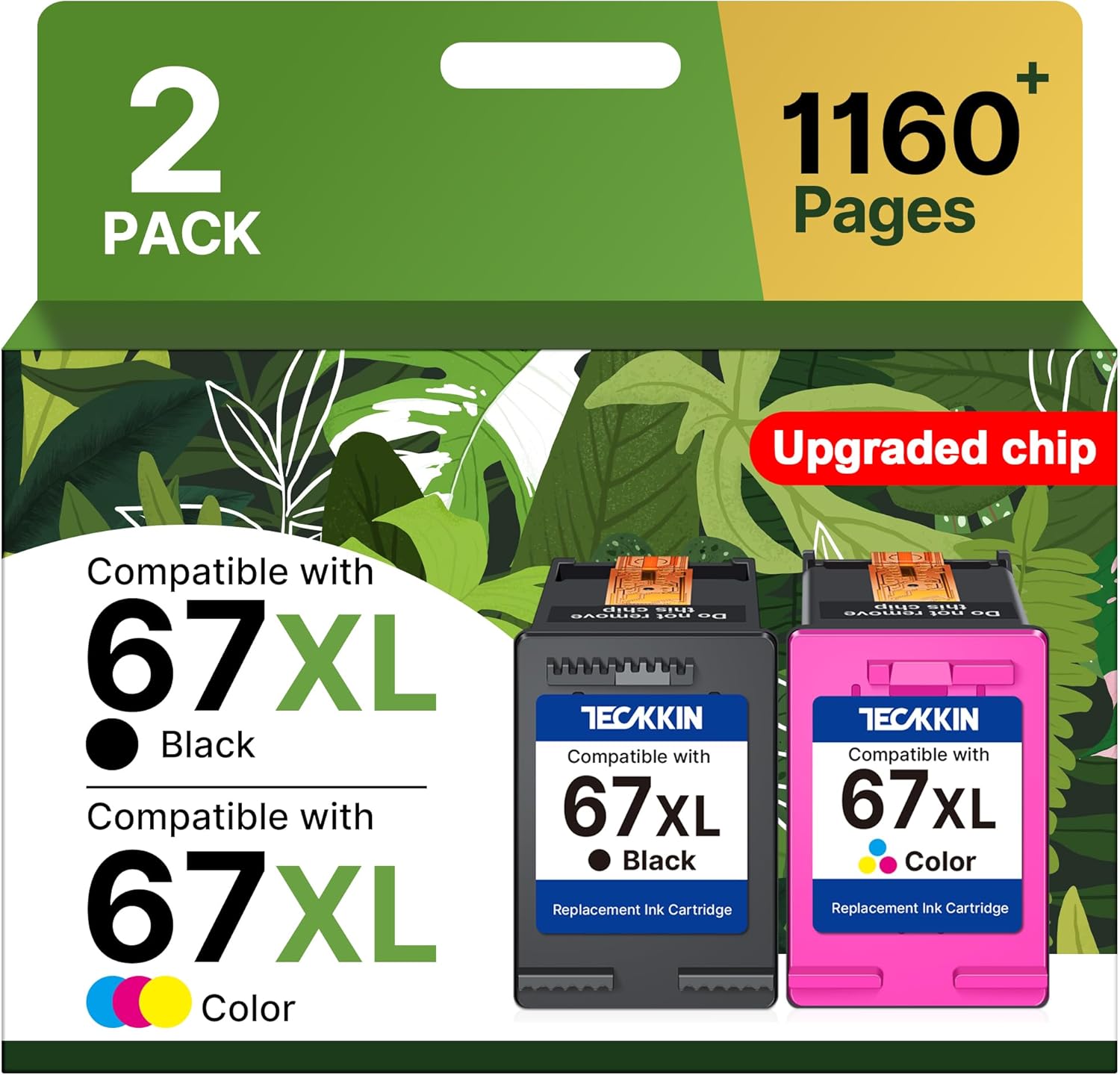 67XL Ink Cartridge Combo Pack for HP Printers - High Yield