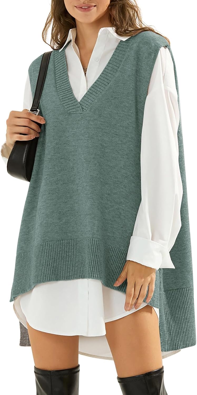 EXLURA Womens Oversized Sweater Vest for Trendy Fall Style